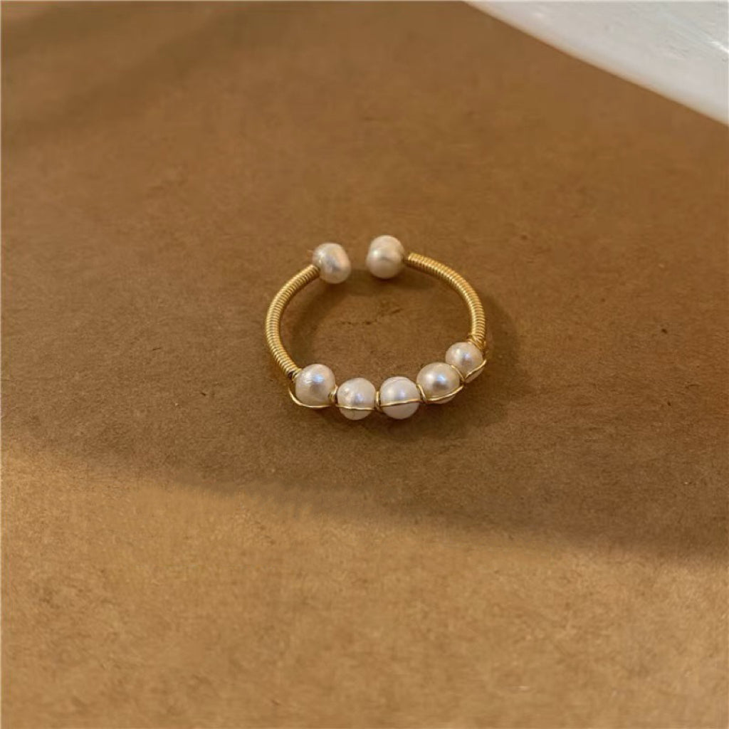 Upglam Antique Pearl Lattice ring