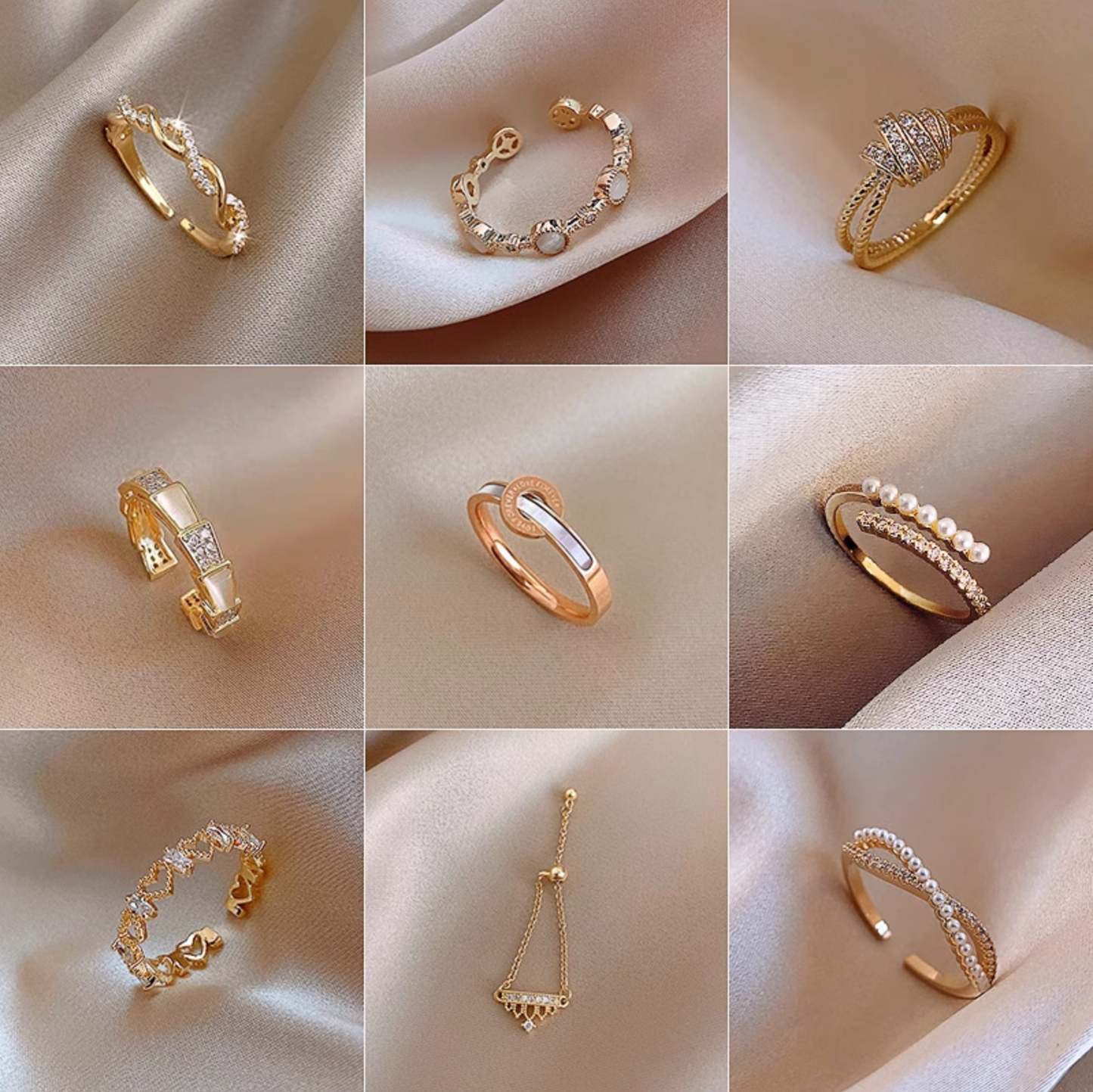 UpGlam Golden Harmony stack rings